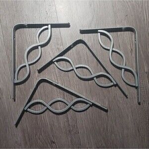 Rubbermaid Satin Nickel Celtic Scroll Decorative Shelf Brackets, Set of 4